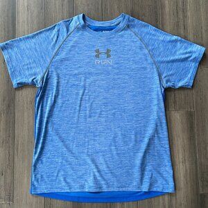 Under Armour Run Fitted Heat Gear Athletic T-Shirt Size 2XL Blue
